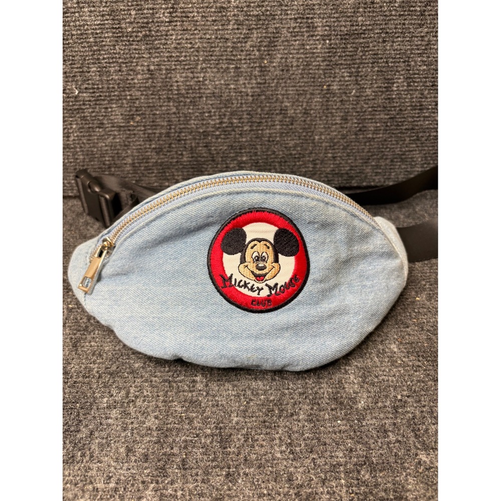 Disney Mickey Mouse Club Denim Fanny Pack Light Wash Waist Bag Adjustable Strap